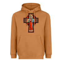 Meerkat lady of guadalupe leopard cross Heavyweight Hoodie - BarkalooDesign