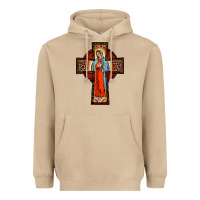 Mushroom lady of guadalupe leopard cross Heavyweight Hoodie - BarkalooDesign