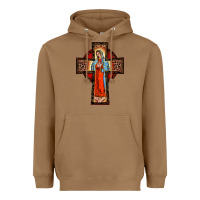 Toasted Coconut lady of guadalupe leopard cross Heavyweight Hoodie - BarkalooDesign