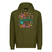 Army Green boots and bling it's a cowgirl thing Premium Hoodie - MaliasSmallBusiness