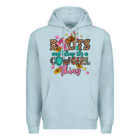 Blue Mist boots and bling it's a cowgirl thing Premium Hoodie - MaliasSmallBusiness