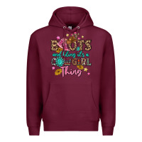 Burgundy boots and bling it's a cowgirl thing Premium Hoodie - MaliasSmallBusiness