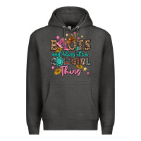 Charcoal Heather boots and bling it's a cowgirl thing Premium Hoodie - MaliasSmallBusiness