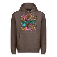 Coffee boots and bling it's a cowgirl thing Premium Hoodie - MaliasSmallBusiness
