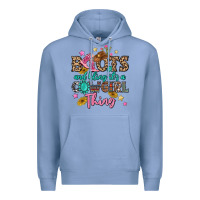 Colony Blue boots and bling it's a cowgirl thing Premium Hoodie - MaliasSmallBusiness
