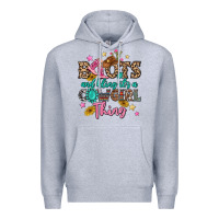 Heather Grey boots and bling it's a cowgirl thing Premium Hoodie - MaliasSmallBusiness