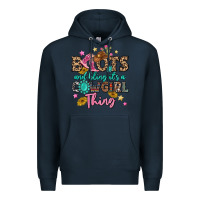 Navy boots and bling it's a cowgirl thing Premium Hoodie - MaliasSmallBusiness