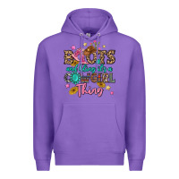 Purple boots and bling it's a cowgirl thing Premium Hoodie - MaliasSmallBusiness