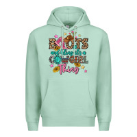 Seafoam boots and bling it's a cowgirl thing Premium Hoodie - MaliasSmallBusiness