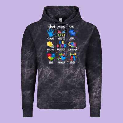 God Says I Am Autism Vintage Hoodie Designed By Jahusdesignshop