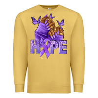 Antique Gold hope lavender ribbon all cancers Premium Sweatshirt - NancyCooperArtShop