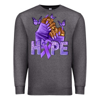 Charcoal Heather hope lavender ribbon all cancers Premium Sweatshirt - NancyCooperArtShop