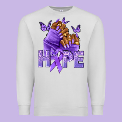Hope Lavender Ribbon All Cancers Premium Sweatshirt Designed By Nancycooperartshop