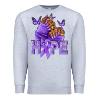 Heather Grey hope lavender ribbon all cancers Premium Sweatshirt - NancyCooperArtShop