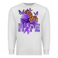 Oatmeal Heather hope lavender ribbon all cancers Premium Sweatshirt - NancyCooperArtShop