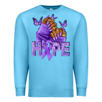 Ocean Blue hope lavender ribbon all cancers Premium Sweatshirt - NancyCooperArtShop