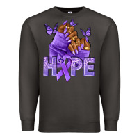Smoke hope lavender ribbon all cancers Premium Sweatshirt - NancyCooperArtShop