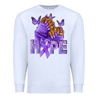 White hope lavender ribbon all cancers Premium Sweatshirt - NancyCooperArtShop