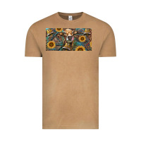 Vintage Camel Cow With Aztec Leopard And Sunflower Vintage Tee - RanaPortraitStore