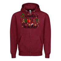 Burgundy santas favourite teacher Zipper Hoodie - AdoDesignShop