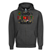 Charcoal Heather santas favourite teacher Zipper Hoodie - AdoDesignShop