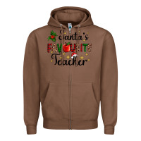 Chestnut santas favourite teacher Zipper Hoodie - AdoDesignShop