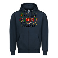 Navy santas favourite teacher Zipper Hoodie - AdoDesignShop