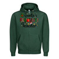 Sports Green santas favourite teacher Zipper Hoodie - AdoDesignShop