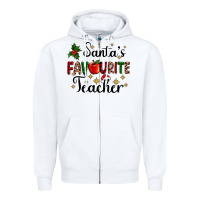 White santas favourite teacher Zipper Hoodie - AdoDesignShop