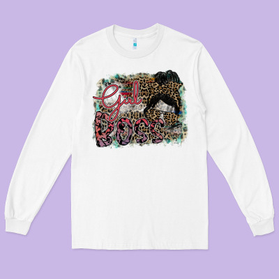 Girl Boss Long Sleeve Tee Designed By Sublimationcraftshop