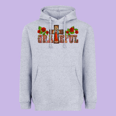 Grateful Guadalupe Cross Heavyweight Hoodie Designed By Barkaloodesign