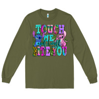 Army Green touch me and i will bite Long Sleeve Tee - AdoDesignShop