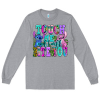 Heather Grey touch me and i will bite Long Sleeve Tee - AdoDesignShop