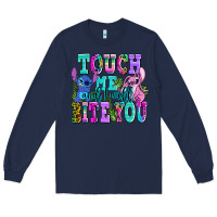 Navy touch me and i will bite Long Sleeve Tee - AdoDesignShop