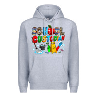 Heather Grey school custodian Premium Hoodie - NancyCooperArtShop