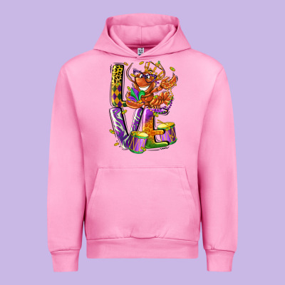 Mardi Gras Love Urban Hoodie Designed By Lillyallendesigns