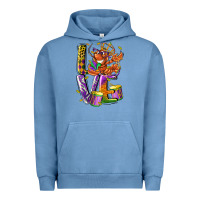 Pigment Pebble Blue Mardi Gras love Urban Hoodie - LillyAllenDesigns