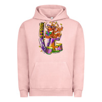 Pigment Salmon Mardi Gras love Urban Hoodie - LillyAllenDesigns