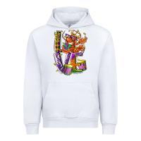 White Mardi Gras love Urban Hoodie - LillyAllenDesigns