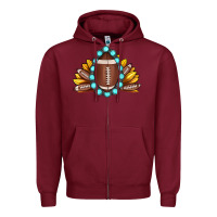 Burgundy football gemstone sunflower Zipper Hoodie - JahusDesignShop