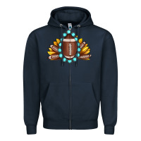 Navy football gemstone sunflower Zipper Hoodie - JahusDesignShop