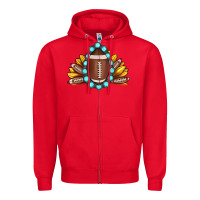 Red football gemstone sunflower Zipper Hoodie - JahusDesignShop
