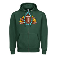 Sports Green football gemstone sunflower Zipper Hoodie - JahusDesignShop