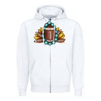 Football Gemstone Sunflower Zipper Hoodie | Teevron
