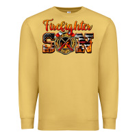 Antique Gold American Flag Firefighter Son Premium Sweatshirt - LillyAllenDesigns