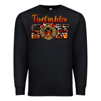 Black American Flag Firefighter Son Premium Sweatshirt - LillyAllenDesigns