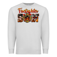 Dove Grey American Flag Firefighter Son Premium Sweatshirt - LillyAllenDesigns