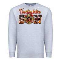 Heather Grey American Flag Firefighter Son Premium Sweatshirt - LillyAllenDesigns