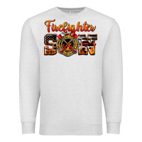 Oatmeal Heather American Flag Firefighter Son Premium Sweatshirt - LillyAllenDesigns