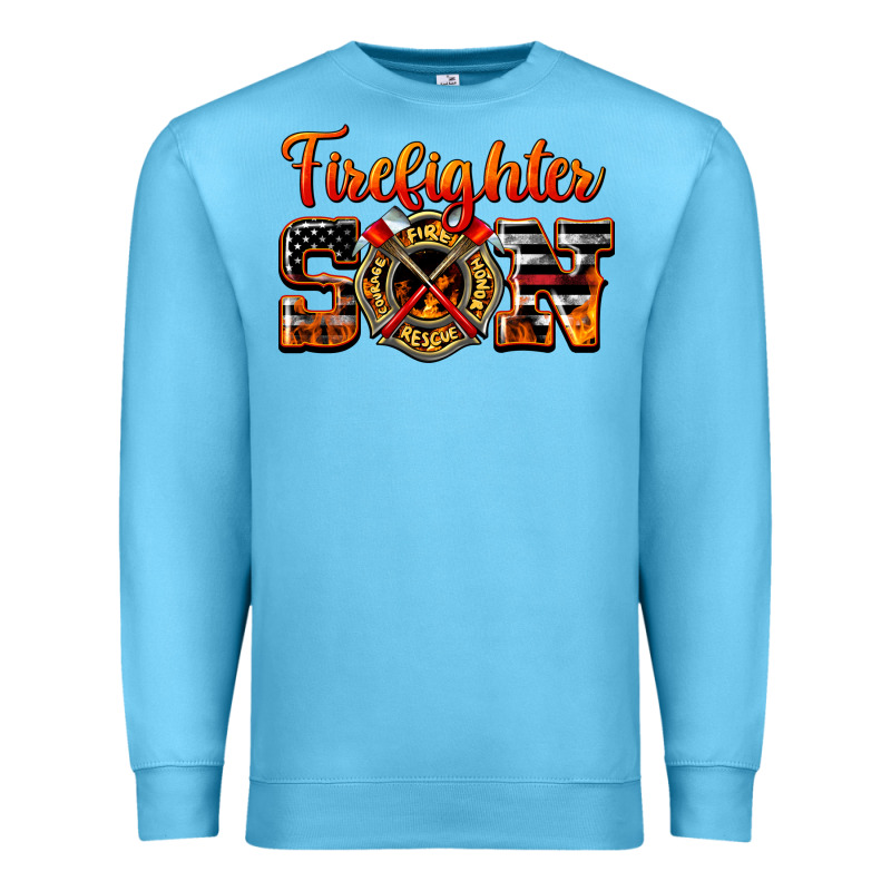 American Flag Firefighter Son Premium Sweatshirt by LillyAllenDesigns | Teevron